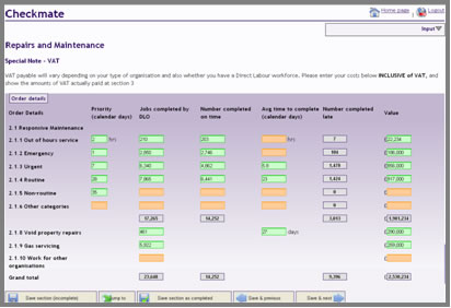 Checkmate data input