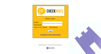 Checkmate login screen