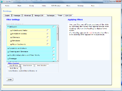 Screenshot of configuring Locator Plus including a schedule of rates editor